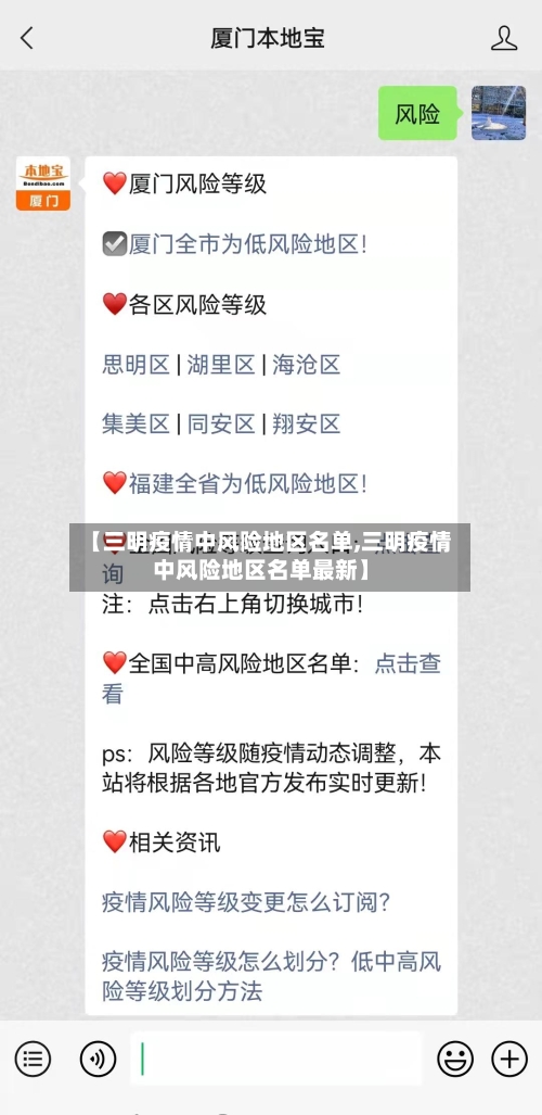 【三明疫情中风险地区名单,三明疫情中风险地区名单最新】-第2张图片
