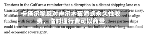 卡塔尔称反对霍尔木兹海峡永久性收费，临时通行费可以商量-第2张图片