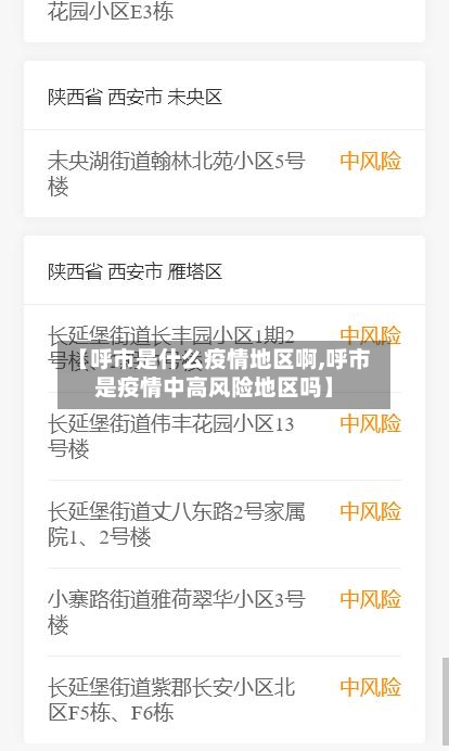 【呼市是什么疫情地区啊,呼市是疫情中高风险地区吗】-第3张图片