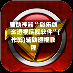 辅助神器“ 微乐创幺透视底牌软件”(作弊)辅助透视教程-第2张图片