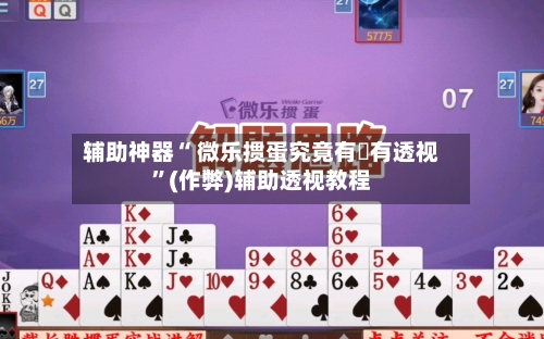 辅助神器“ 微乐掼蛋究竟有沒有透视”(作弊)辅助透视教程-第3张图片