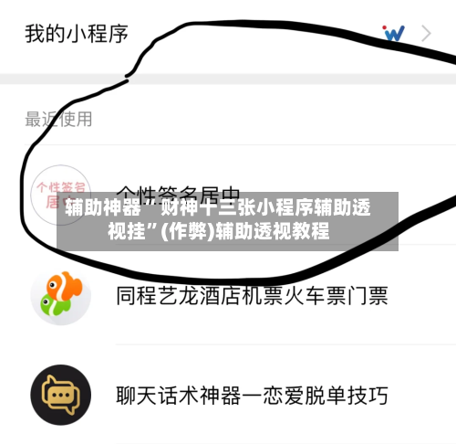 辅助神器“ 财神十三张小程序辅助透视挂”(作弊)辅助透视教程-第2张图片