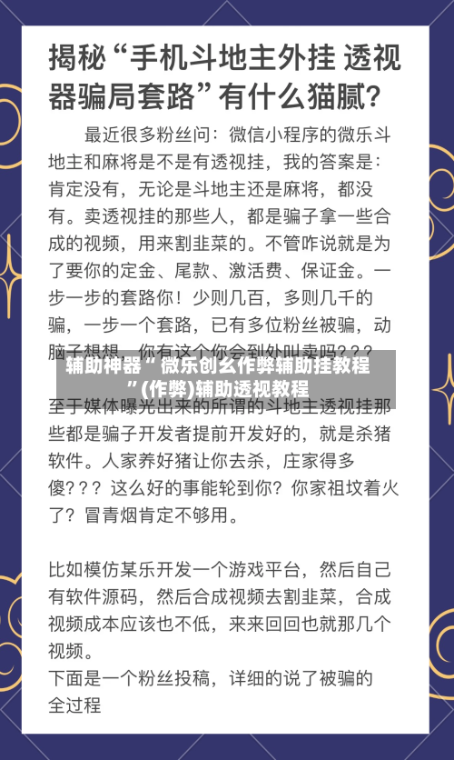 辅助神器“ 微乐创幺作弊辅助挂教程	”(作弊)辅助透视教程-第2张图片