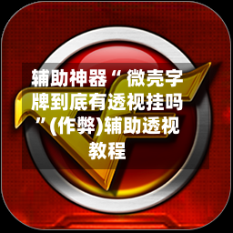 辅助神器“ 微壳字牌到底有透视挂吗”(作弊)辅助透视教程