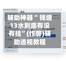辅助神器“ 钱塘13水到底有没有挂”(作弊)辅助透视教程-第2张图片