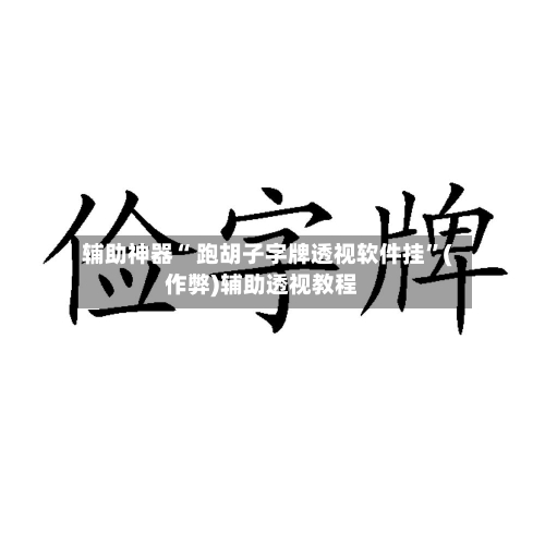 辅助神器“ 跑胡子字牌透视软件挂”(作弊)辅助透视教程