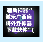 辅助神器“微乐广西麻将外卦神器下载软件	”(作弊)辅助透视教程-第2张图片