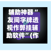 辅助神器“ 友间字牌透视作弊挂辅助软件”(作弊)辅助透视教程-第2张图片
