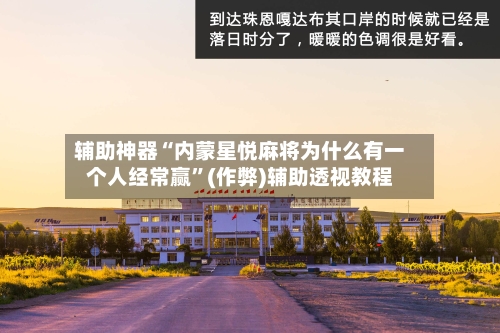 辅助神器“内蒙星悦麻将为什么有一个人经常赢”(作弊)辅助透视教程-第3张图片