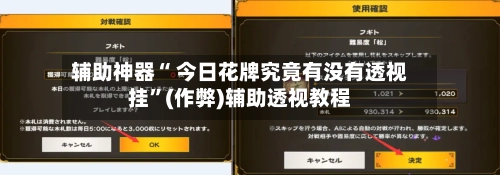 辅助神器“ 今日花牌究竟有没有透视挂”(作弊)辅助透视教程-第2张图片
