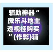 辅助神器“ 微乐斗地主透视挂购买”(作弊)辅助透视教程