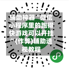 辅助神器“微信小程序里的跑得快游戏可以开挂	”(作弊)辅助透视教程-第3张图片