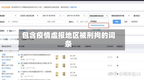 包含疫情虚报地区被刑拘的词条