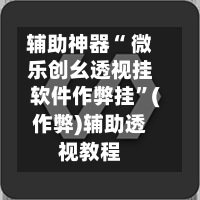 辅助神器“ 微乐创幺透视挂软件作弊挂	”(作弊)辅助透视教程-第2张图片