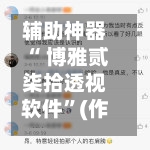辅助神器“ 博雅贰柒拾透视软件”(作弊)辅助透视教程-第2张图片
