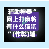 辅助神器“网上打麻将有什么猫腻”(作弊)辅助透视教程